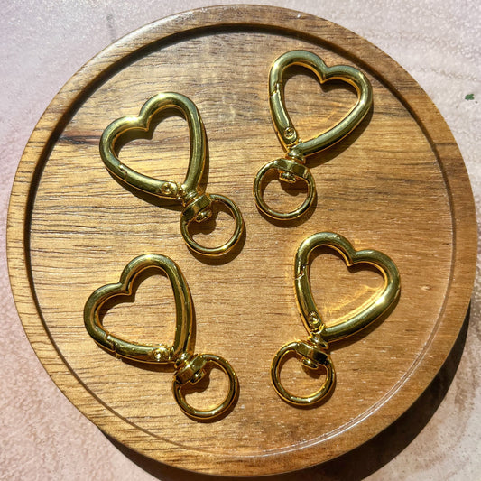 Gold Heart Swivel Snap Hook