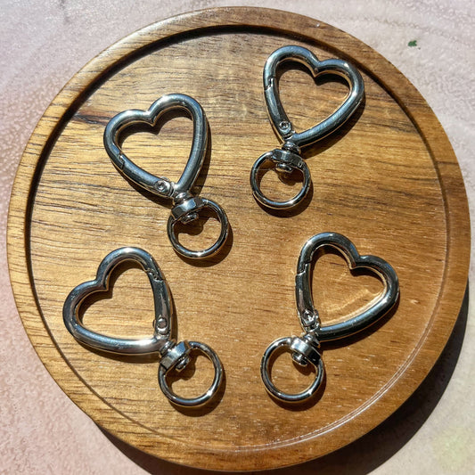 Silver Heart Swivel Snap Hook